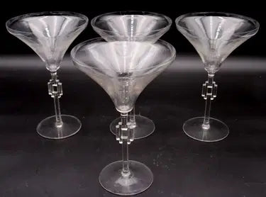 3 Pc. Rene Lalique "Hagueneau" Crystal Wine Glasses