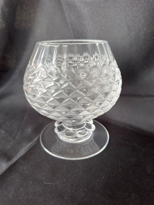 Large Lalique France Crystal Hossegor Snifter Footed Vase