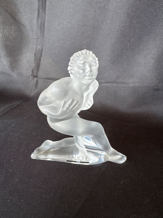 Lalique France Crystal Serge Female Sculpture