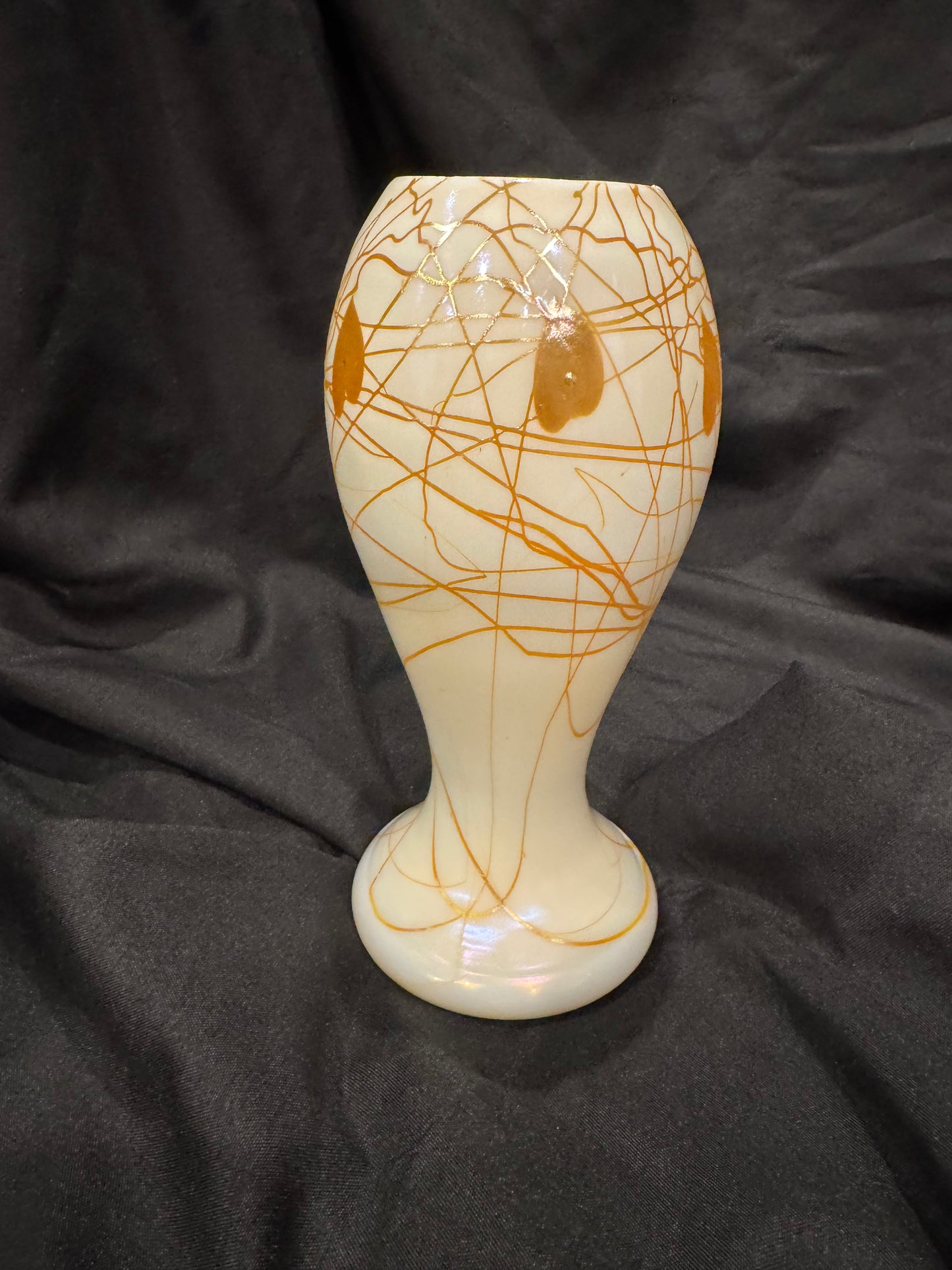 Steuben Art Glass Vase with Threading
