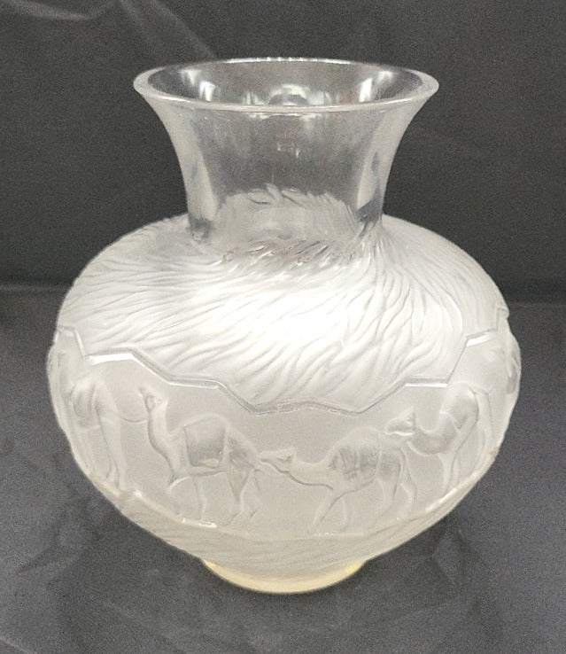 Lalique Ghardaia Camel Vase 8.5 in
