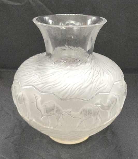 Lalique Ghardaia Camel Vase 8.5 in