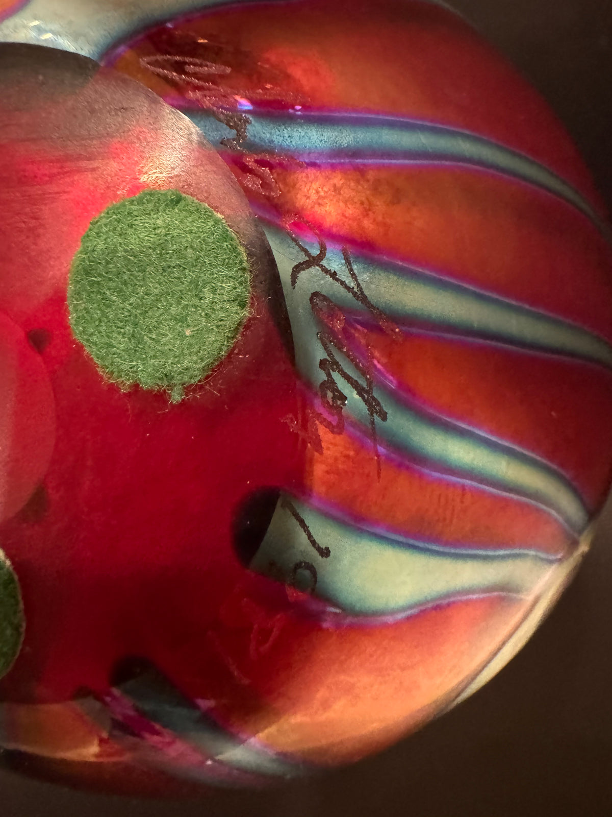 Charles Lotton Ruby Iridescent Art Glass Vase — Signed and Dated 1981