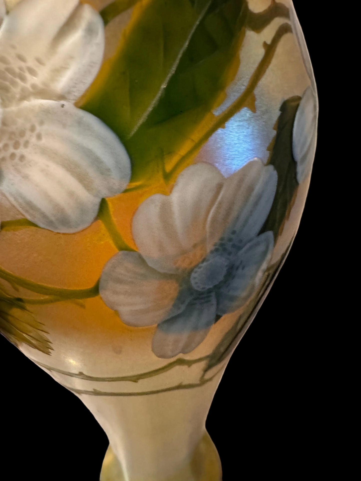 Monumental Tiffany Studios Wheel-Carved Favrile Glass Vase, Signed Louis C. Tiffany, No. 20N, Circa 1914–15, 15.5 Inches