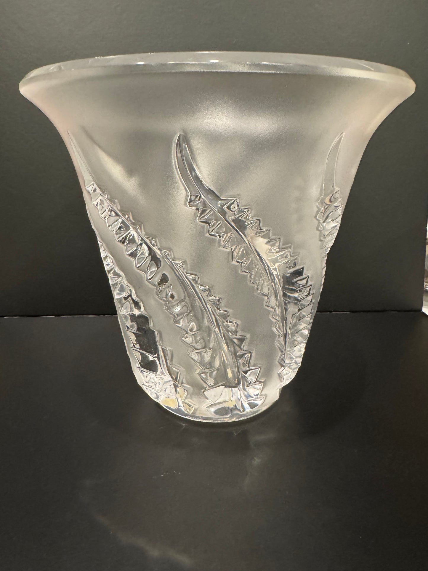 Lalique Lobelia Vase- Signed  Fern Pattern