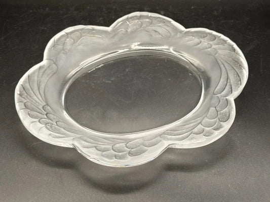 Lalique Frosted Oval Art Glass Plate