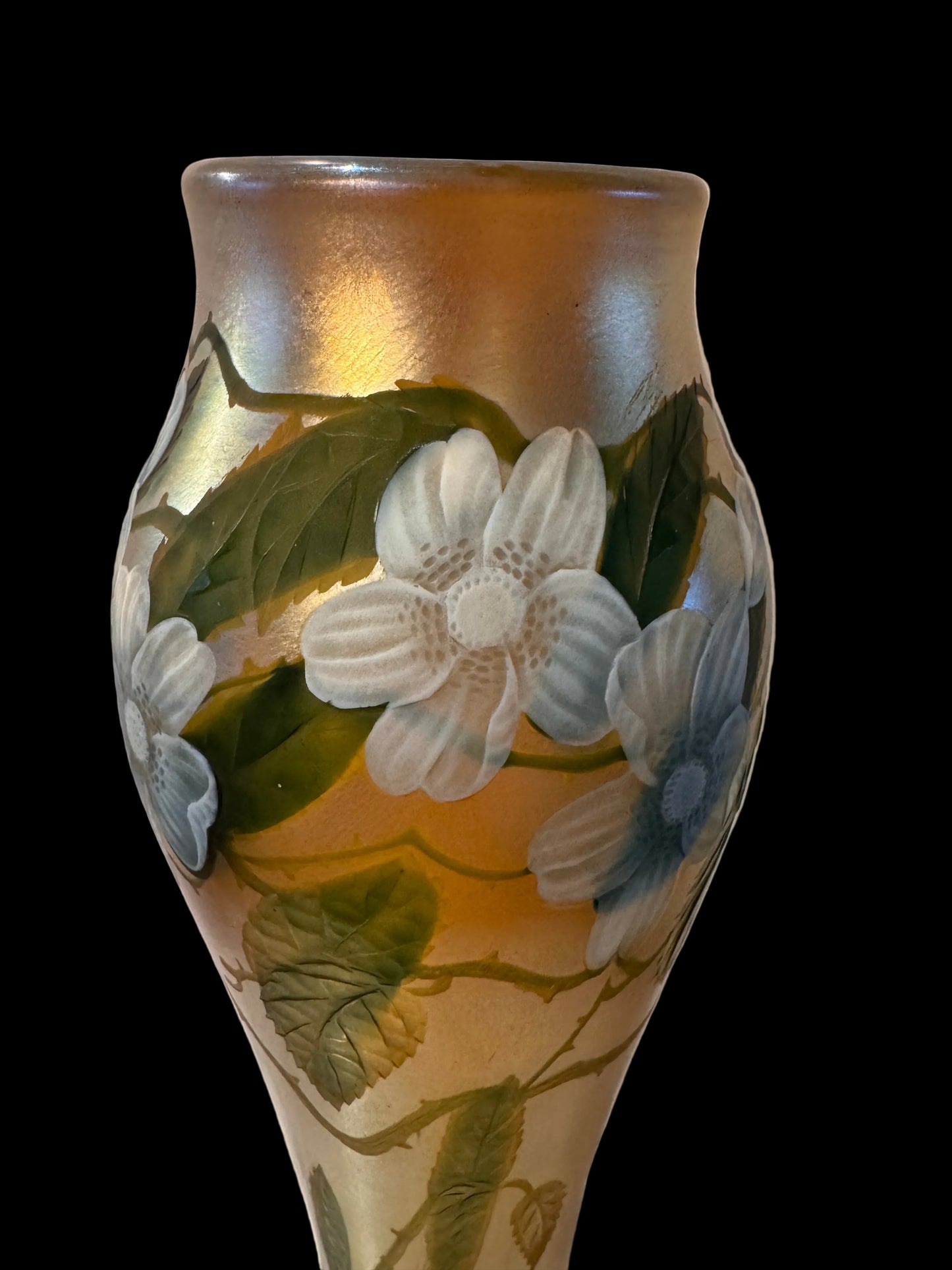 Monumental Tiffany Studios Wheel-Carved Favrile Glass Vase, Signed Louis C. Tiffany, No. 20N, Circa 1914–15, 15.5 Inches