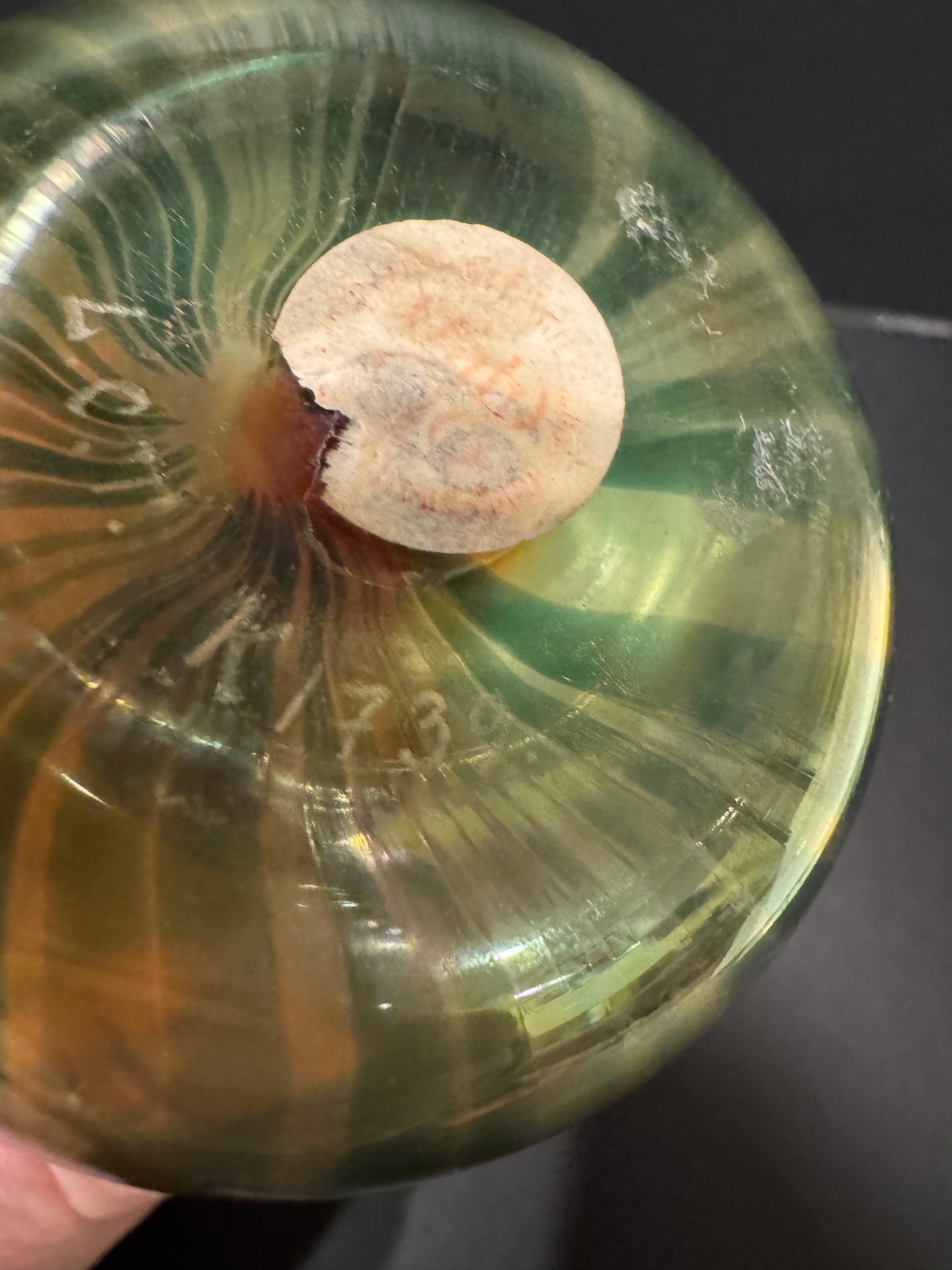 Tiffany Studios Favrile Pulled Feather Reactive Glass Vase, Double-Gourd Form, Circa 1900-1920