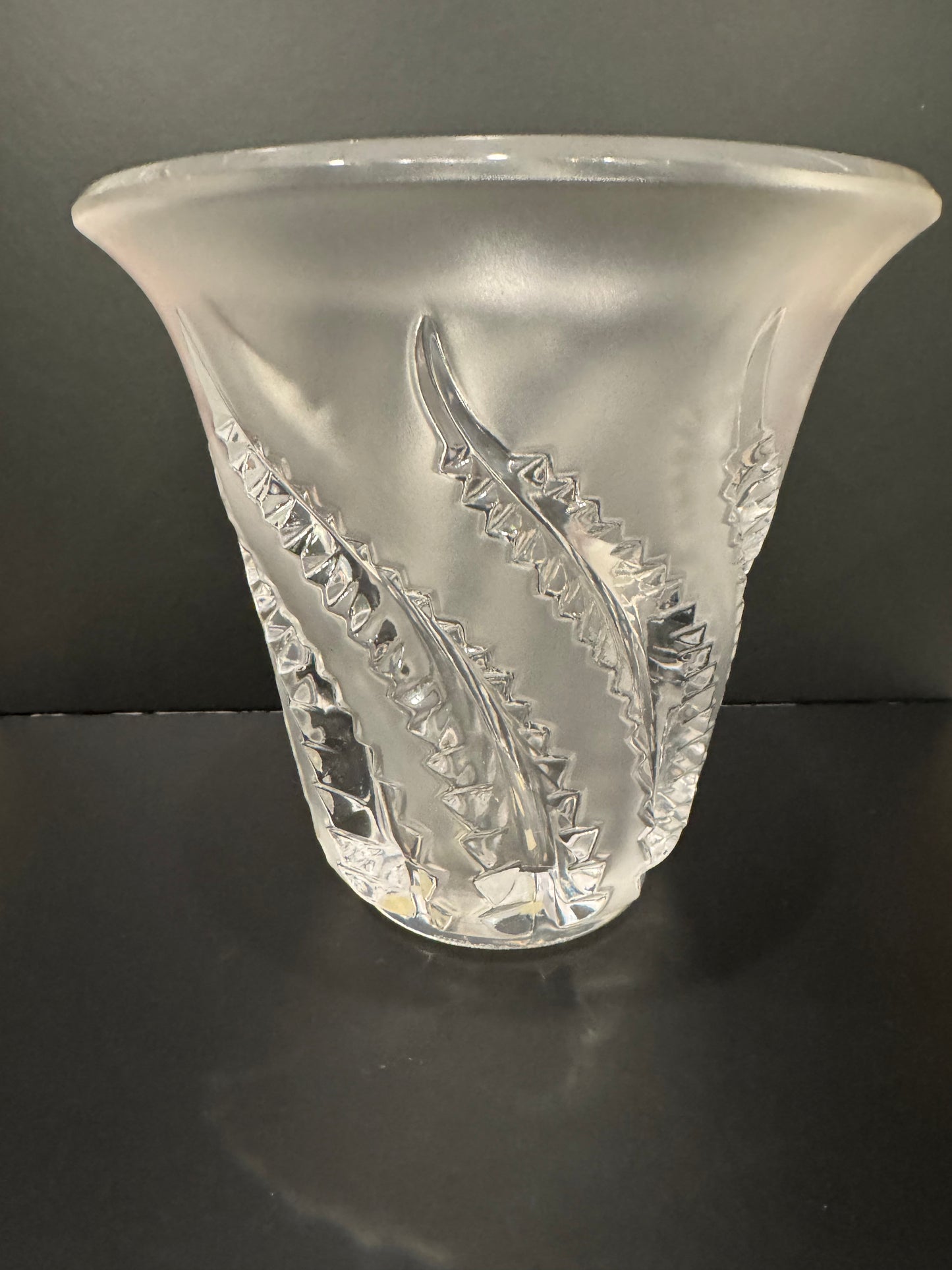 Lalique Lobelia Vase- Signed  Fern Pattern
