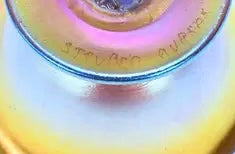 Pedestal Salt Dip, Signed Steuben Aurene #3067