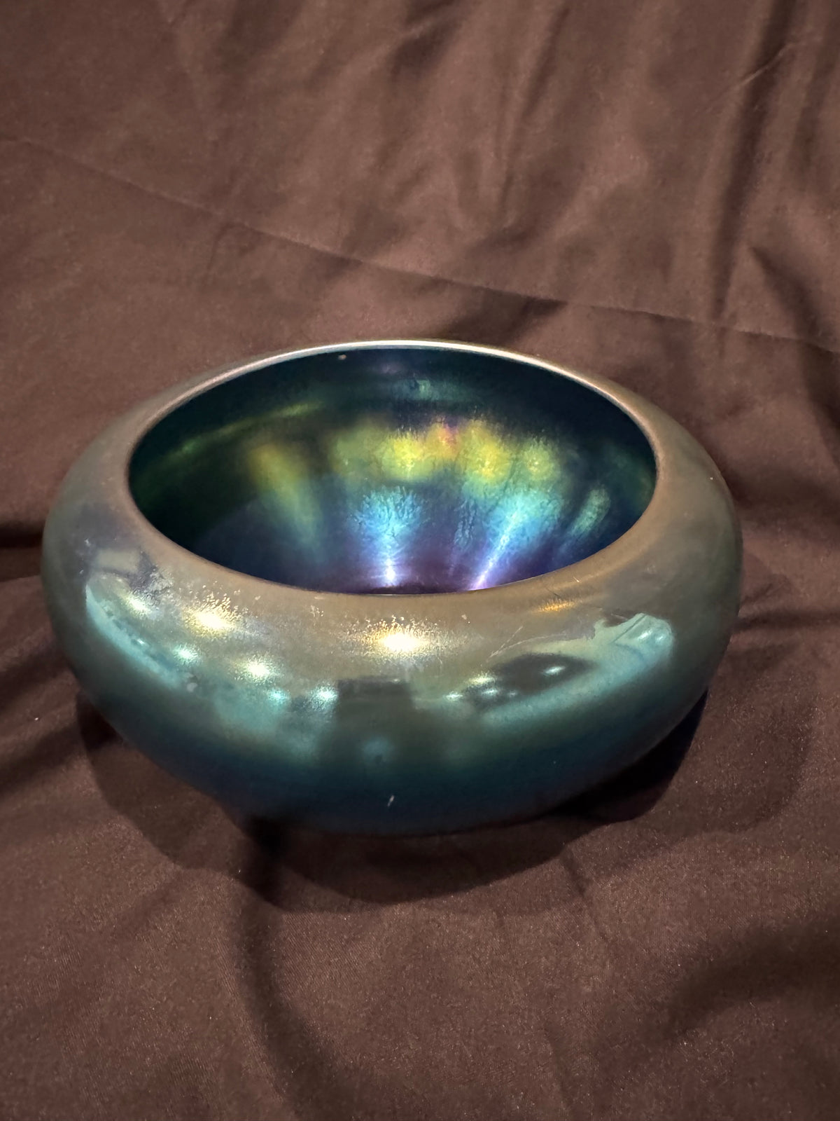 Steuben Blue Aurene Bowl Signed Aurene 2687, Carder Era, 7.5