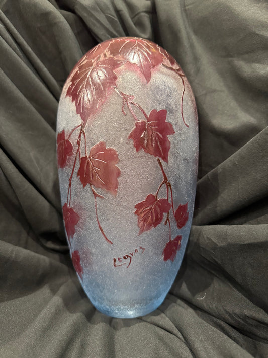 Legras Rubis Series Cameo Vase c1910