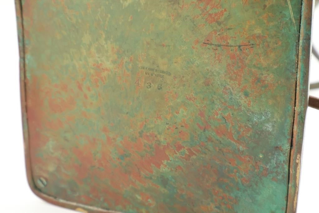 Tiffany Studios Bronze Boudoir Lamp w/ Favrile “ Pigtail” Shade