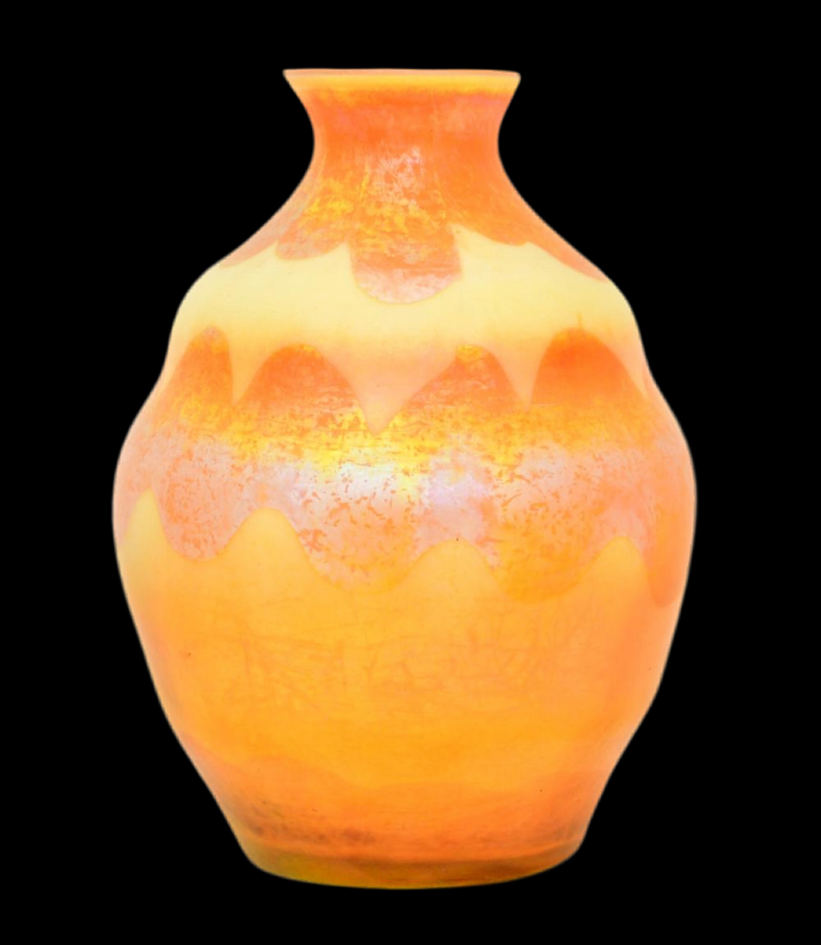 Tiffany Studios Favrile Glass Decorated Vase, Circa 1900, Engraved L.C.T. H1536