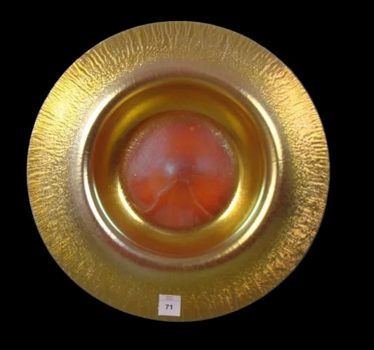 Steuben Clacite Art Glass Rolled Centerpiece Bowl 14 in massive