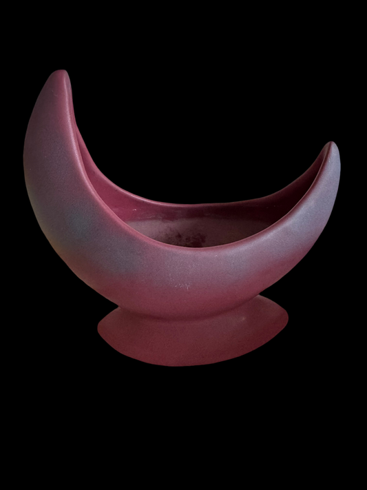 VINTAGE Van Briggle Pottery RARE Mullberry Crescent Moon Vase GREAT COLOR 8.5"