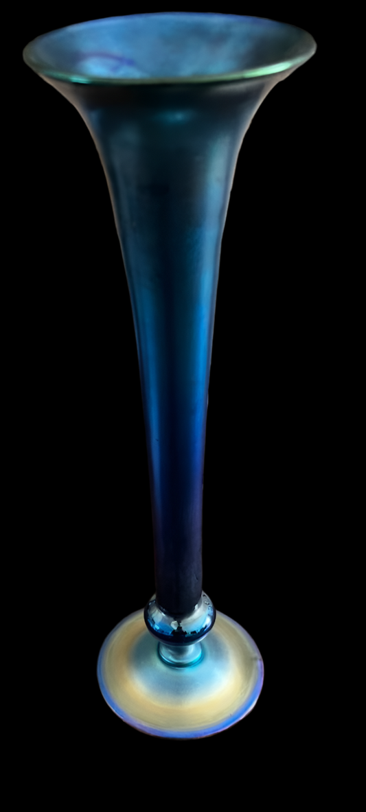 Tiffany Studios Trumpet Vase Blue Favrile