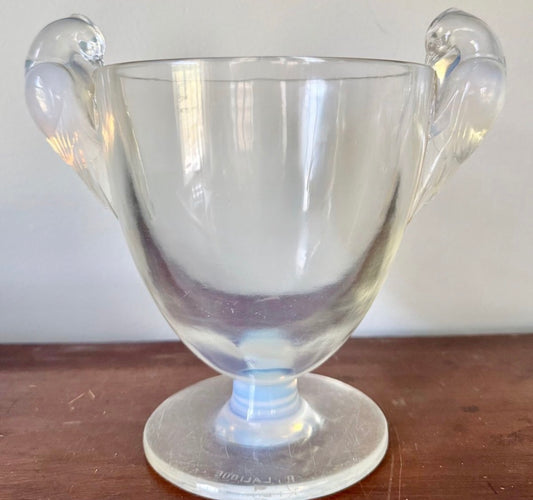 René Lalique "Ornis" Opalescent Glass Vase, Designed 1926 — Marcilhac No. 976, Signed