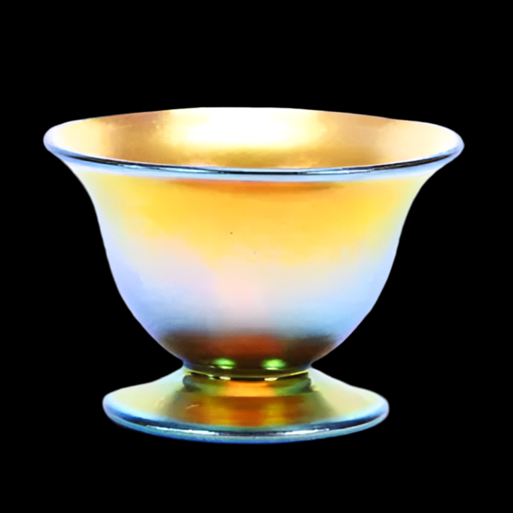 Pedestal Salt Dip, Signed Steuben Aurene #3067