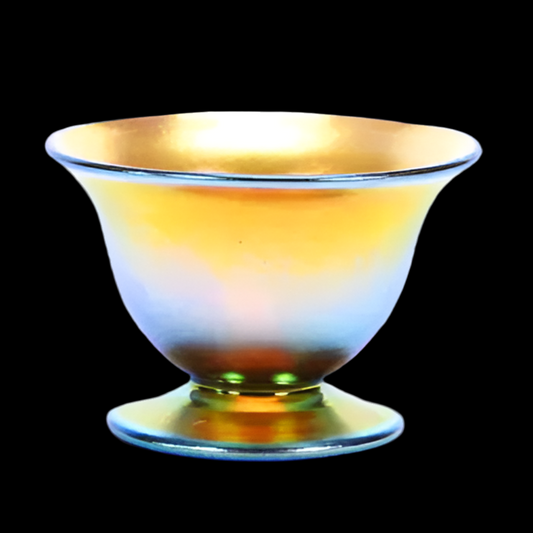 Pedestal Salt Dip, Signed Steuben Aurene #3067