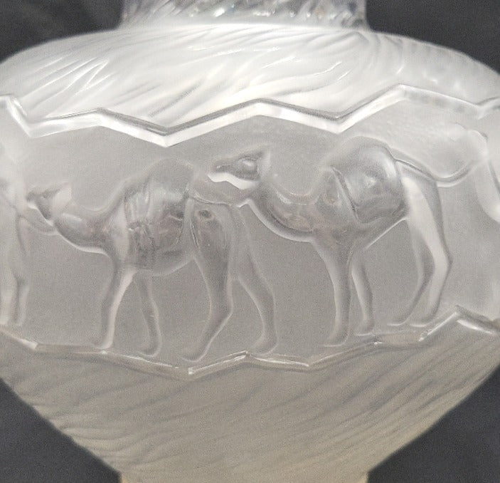 Lalique Ghardaia Camel Vase 8.5 in