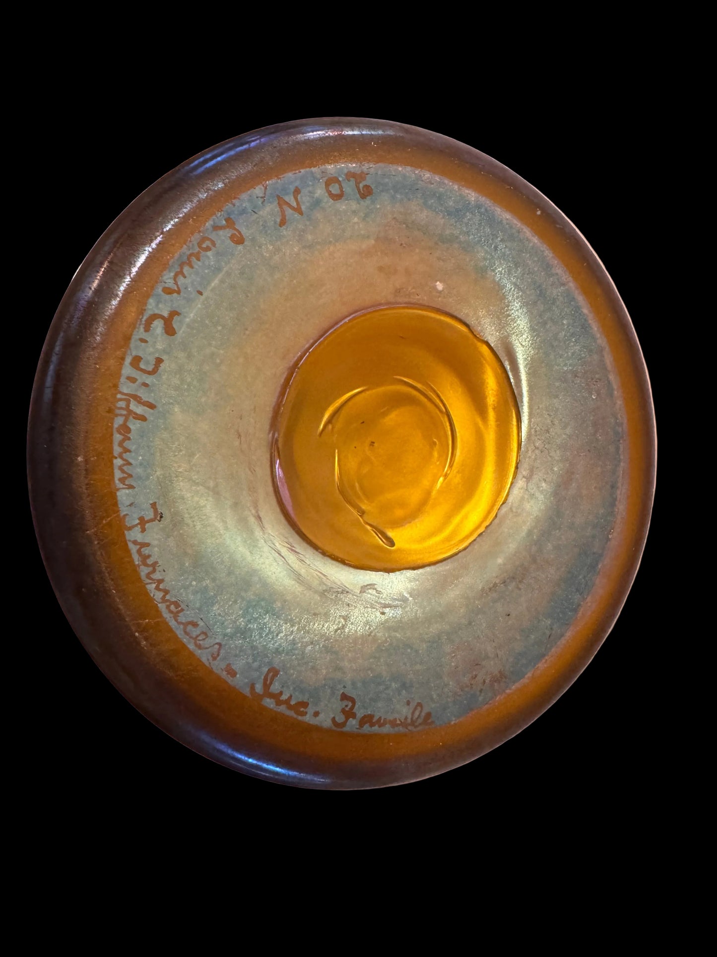 Monumental Tiffany Studios Wheel-Carved Favrile Glass Vase, Signed Louis C. Tiffany, No. 20N, Circa 1914–15, 15.5 Inches