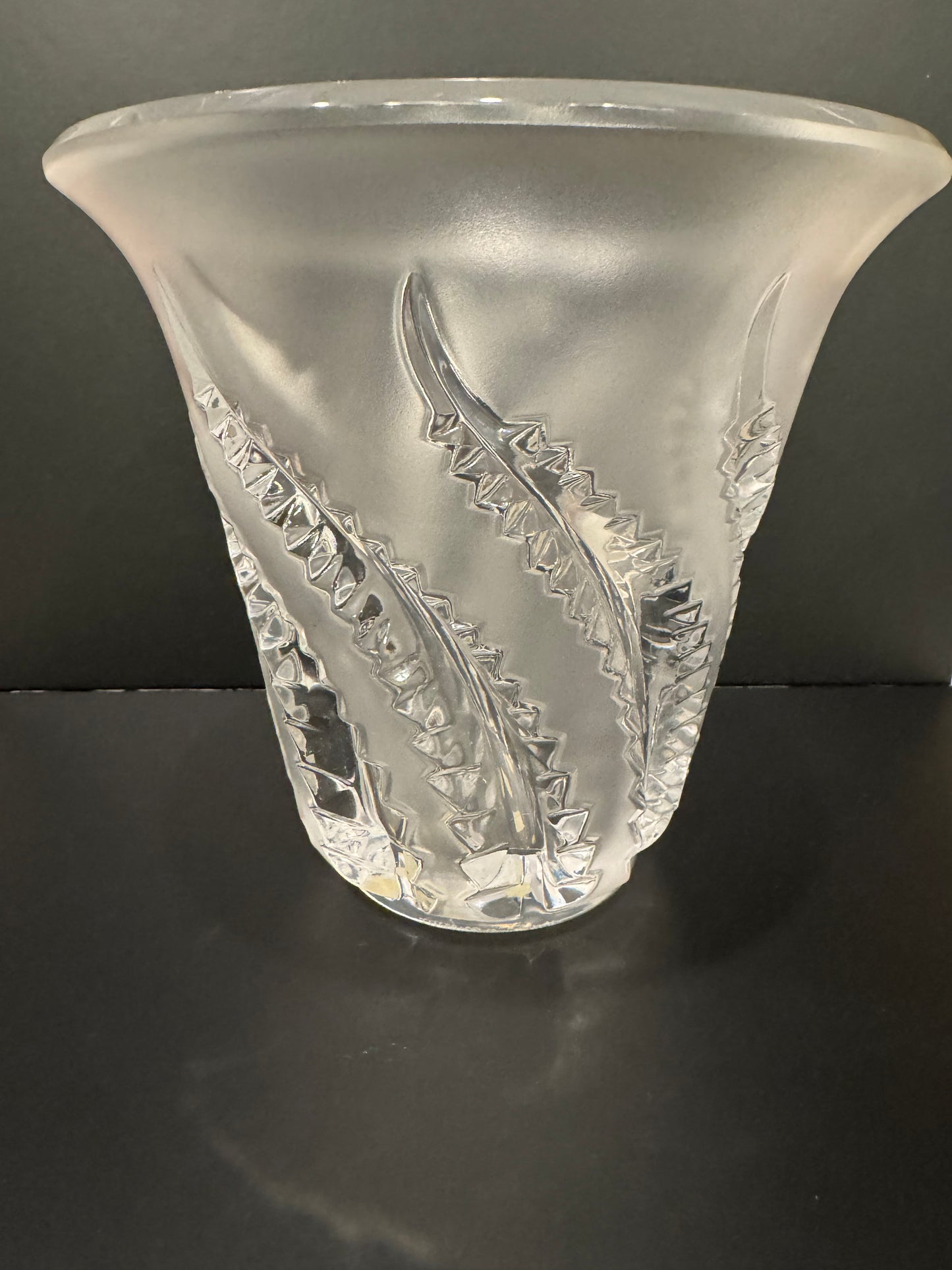 Lalique Lobelia Vase- Signed  Fern Pattern