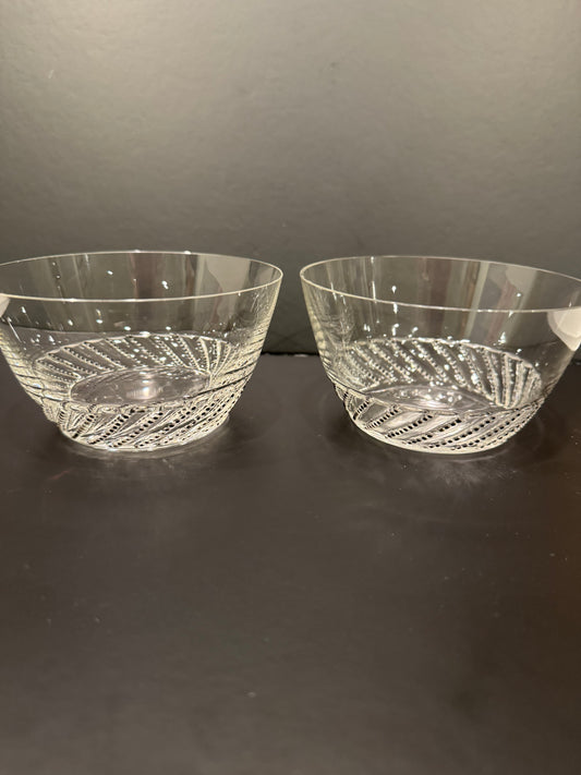 R Lalique Beaune Bowls Set 2