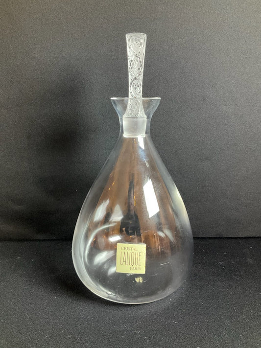 Lalique France Phalsbourg Crystal Decanter with Stopper 9.75"
