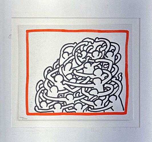 Keith Haring "Against all Odds" 1990 numbered lithograph