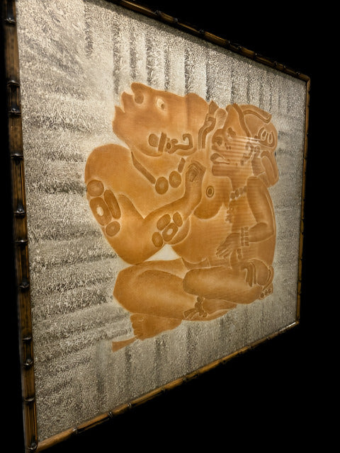 Dale Nichols Painting(Mayan Rubbings of Temple Symbols),Art 1977