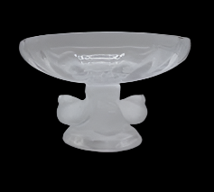 Vintage Lalique Crystal Nogent Bird Compote Pedestal Dish. NEW IN BOX!
